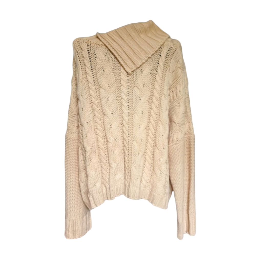 Maverick The Collection Tan Cable Knit Sweater - Picture 5 of 9